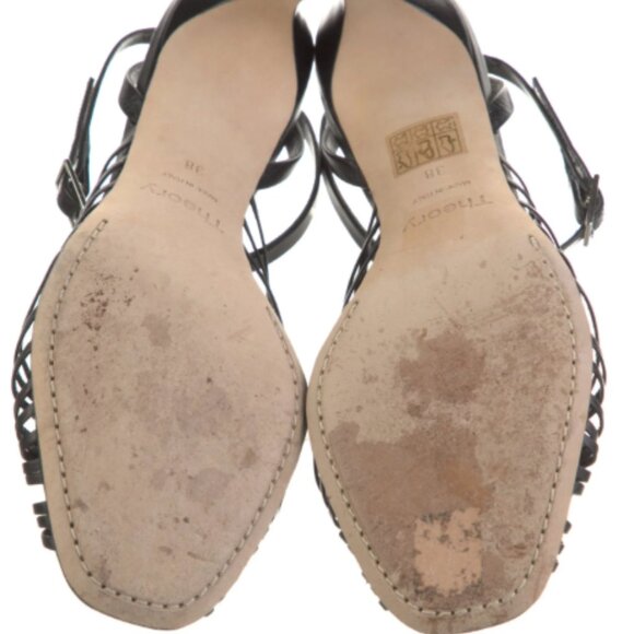 Theory Leather Slingback Sandals - Picture 3 of 5